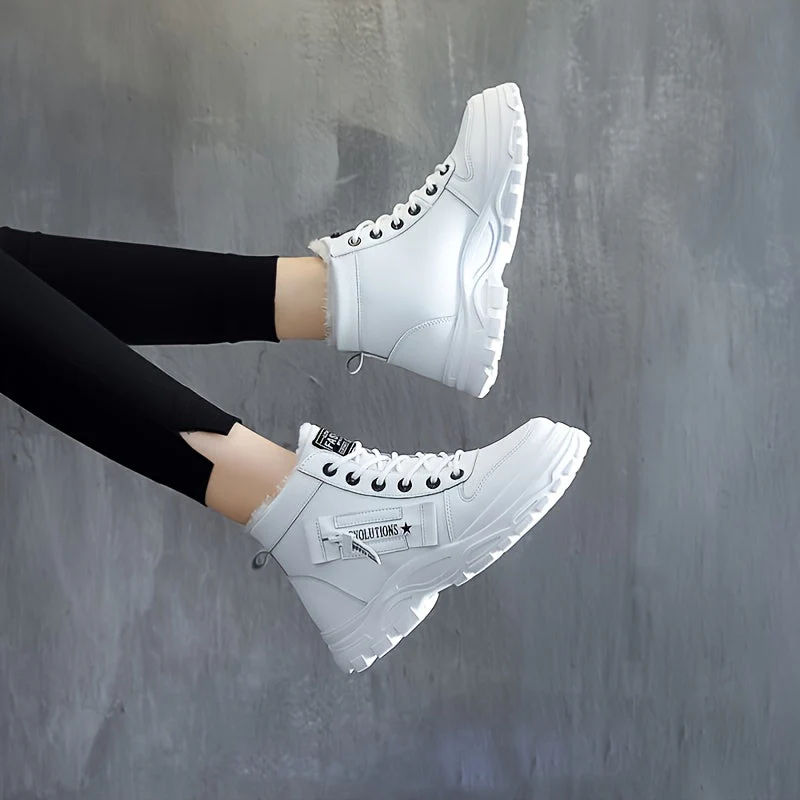 Winterschuhe Damen Stiefel | High-Top mit Lace-Up und Profilsohle - Image 6