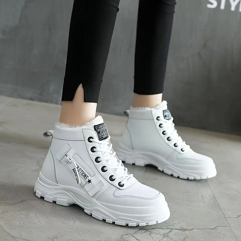 Winterschuhe Damen Stiefel | High-Top mit Lace-Up und Profilsohle - Image 9