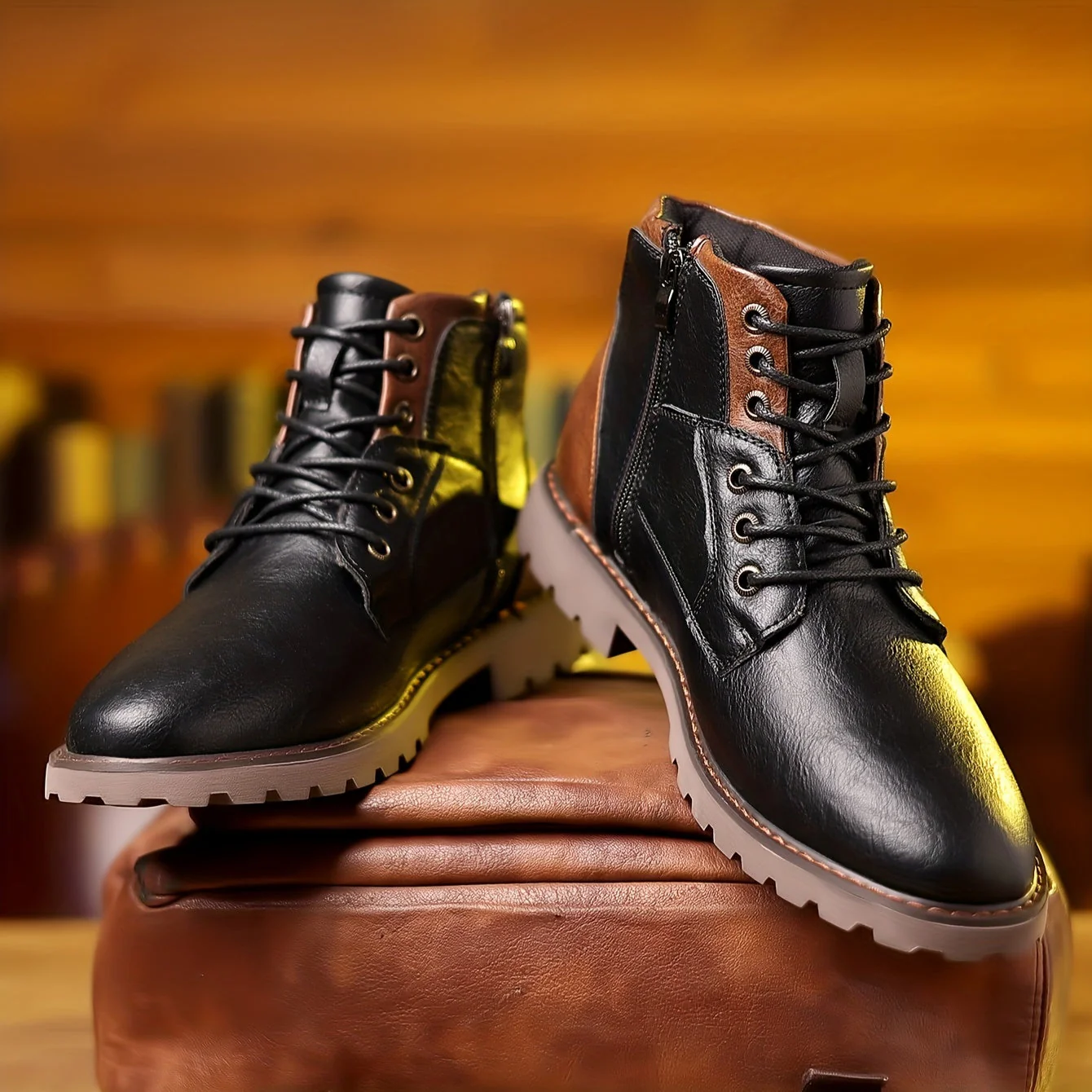 Winterschuhe Herren | Walkingstiefel Mit Reißverschluss Und Schnürung - Image 3