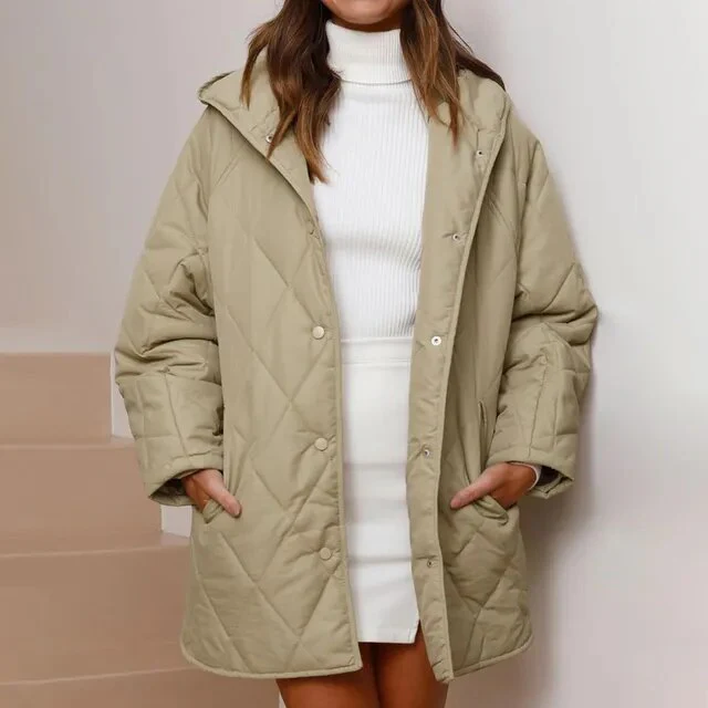 Women's Winter Diamond Steppjacke mit Kapuze - Image 10