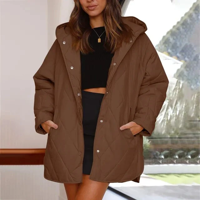 Women's Winter Diamond Steppjacke mit Kapuze - Image 13