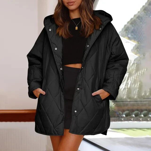 Women's Winter Diamond Steppjacke mit Kapuze - Image 8