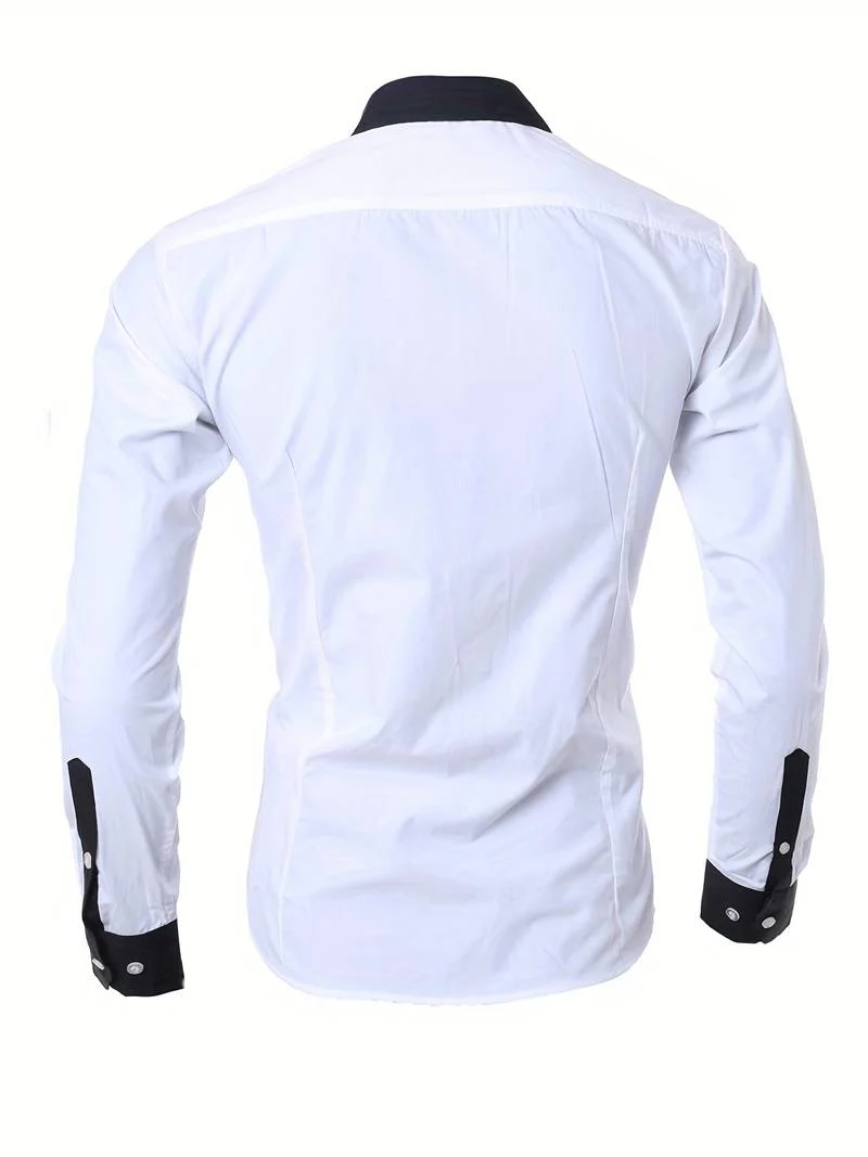 Wulfric | Stylisches Button-Up Kontrast Herrenhemd