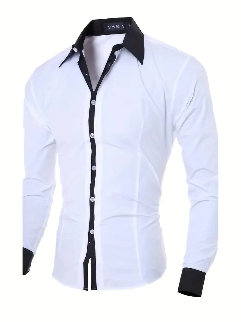 Wulfric | Stylisches Button-Up Kontrast Herrenhemd - Image 4