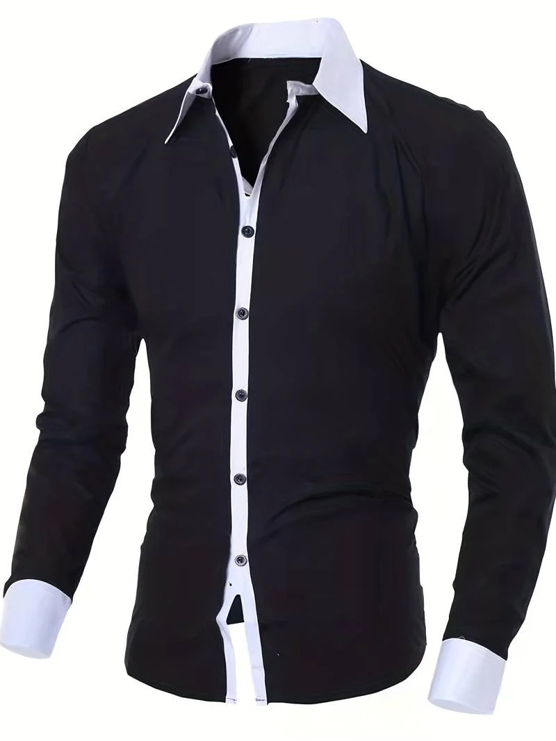 Wulfric | Stylisches Button-Up Kontrast Herrenhemd - Image 5