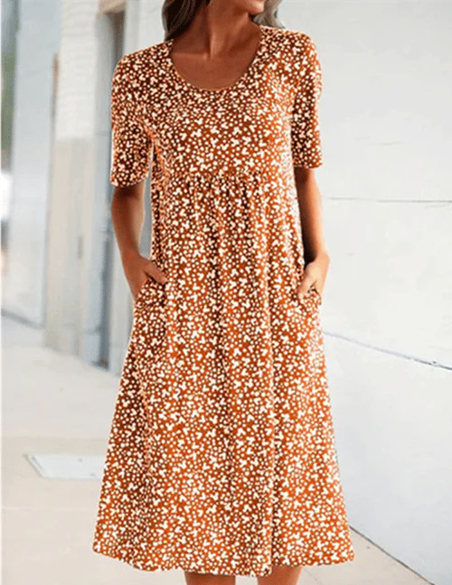 XANDRA - MIDI-KLEID MIT KURZEN ÄRMELN - Image 4