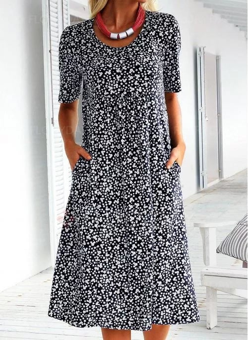 XANDRA - MIDI-KLEID MIT KURZEN ÄRMELN - Image 7