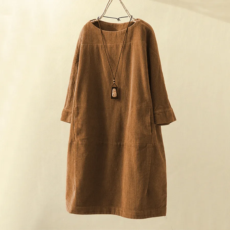 Xaviera | Zeitloses Soft Touch Damen Corduroy Kleid - Image 3