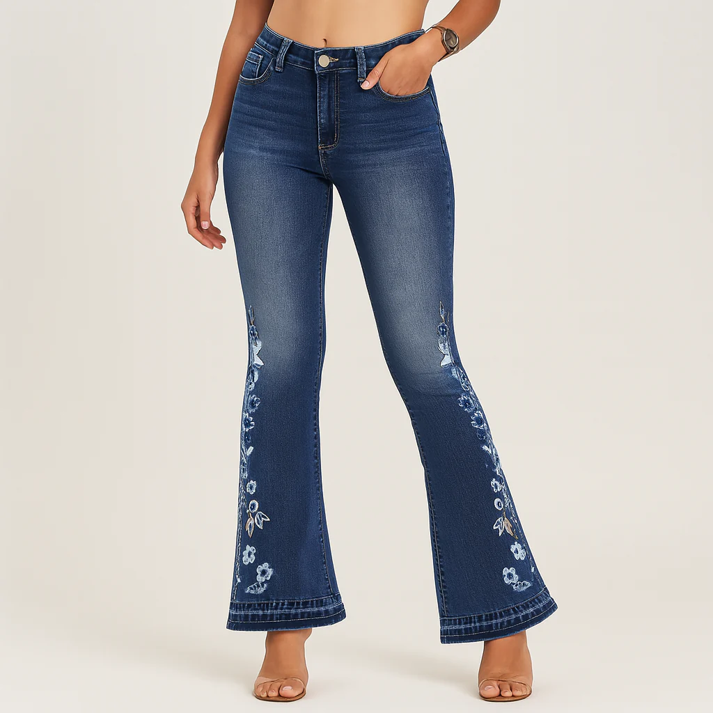 Yve – Damen Stretch-Schlagjeans – Lässiger Schlaghosenstil - Image 3
