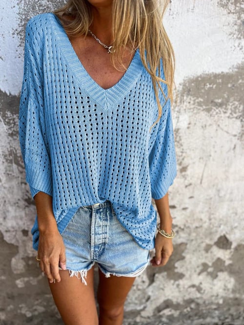 Yvette Hohle Bluse mit V-Ausschnitt - Image 4