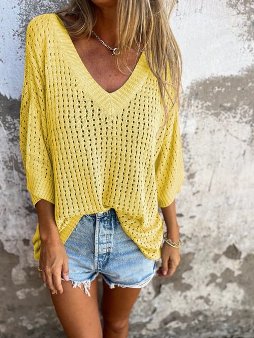Yvette Hohle Bluse mit V-Ausschnitt - Image 5