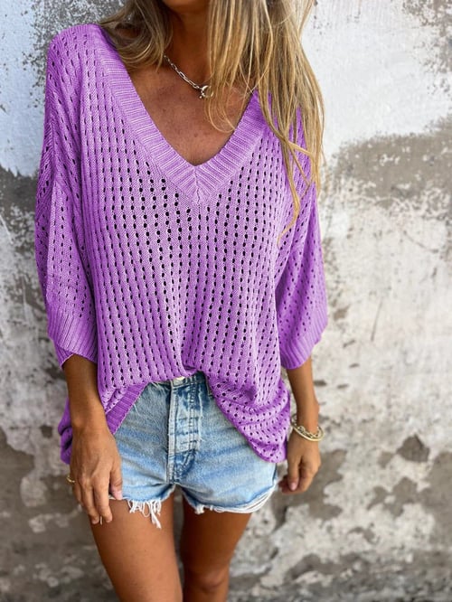 Yvette Hohle Bluse mit V-Ausschnitt - Image 6