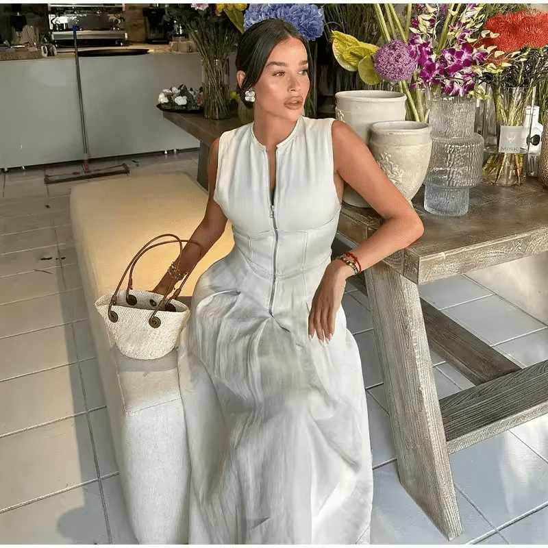 Zaira | Damen Maxikleid A-Linie Elegant Leicht Sommer