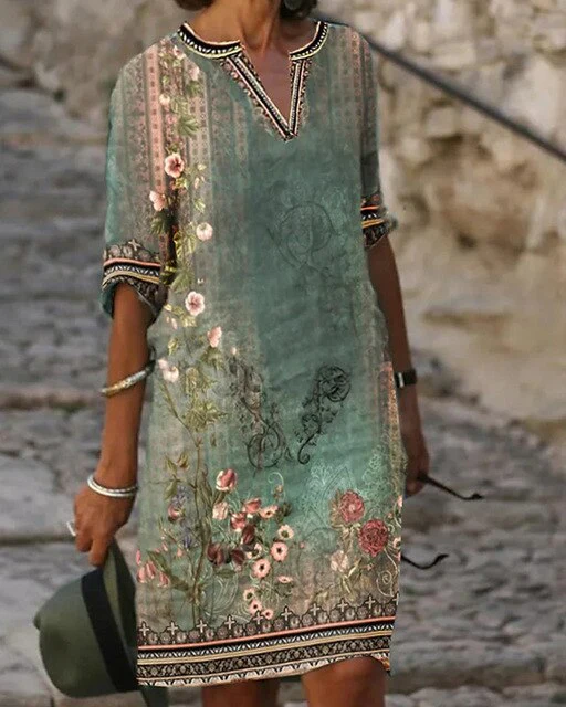 Zara | Minikleid mit Retro Blumenmuster
