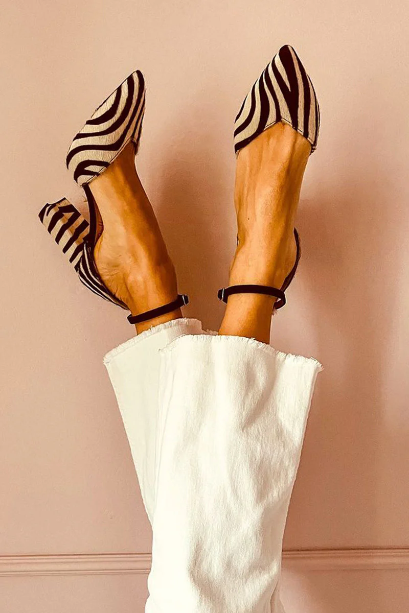 Zebrina™ | Sandalen mit mittelhohem Absatz im trendigen Zebra-Design