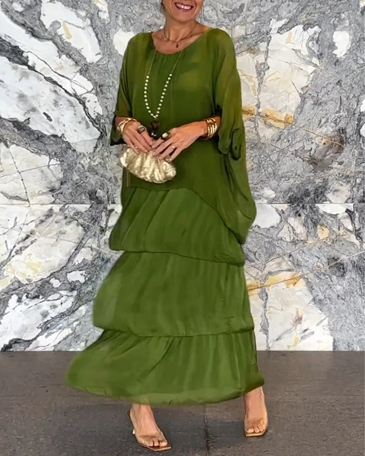 ZELMA - LANGES KLEID MIT SCHICHTEN - Image 2