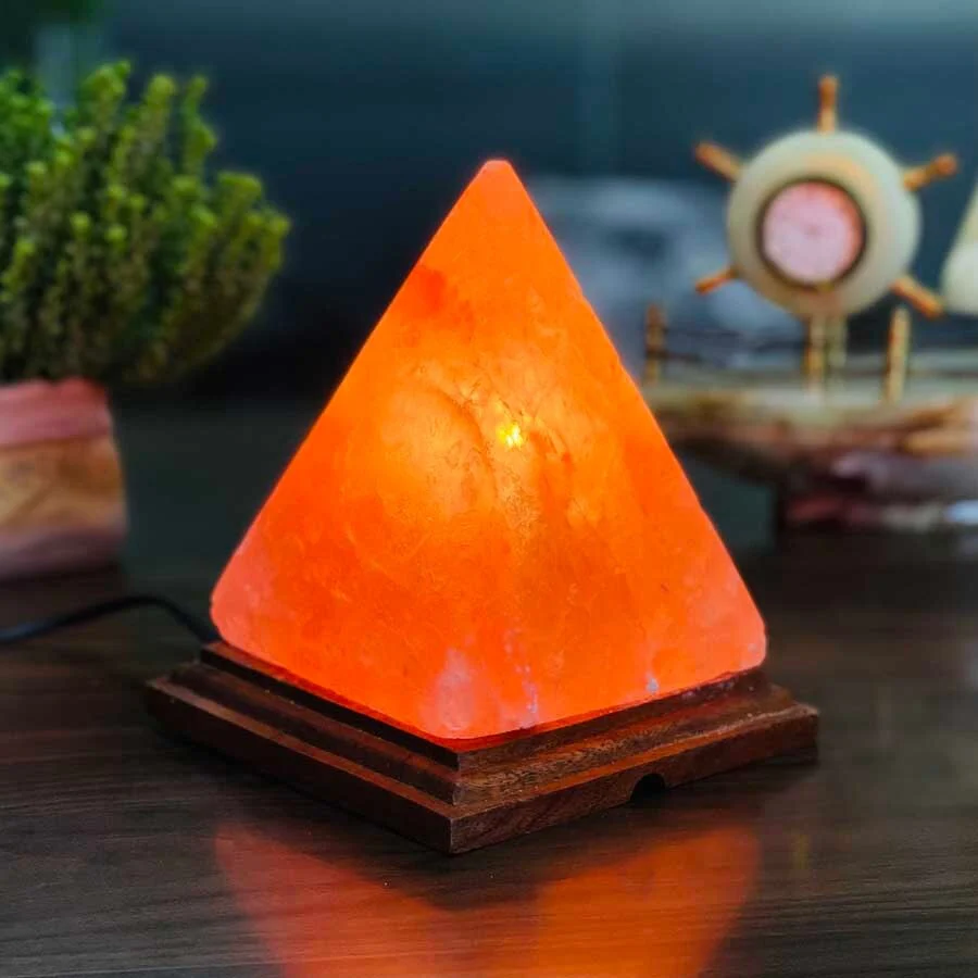 ZenGlow Pyramide Himalaya-Salzlampe – Beruhigendes warmes Umgebungslicht - Image 2