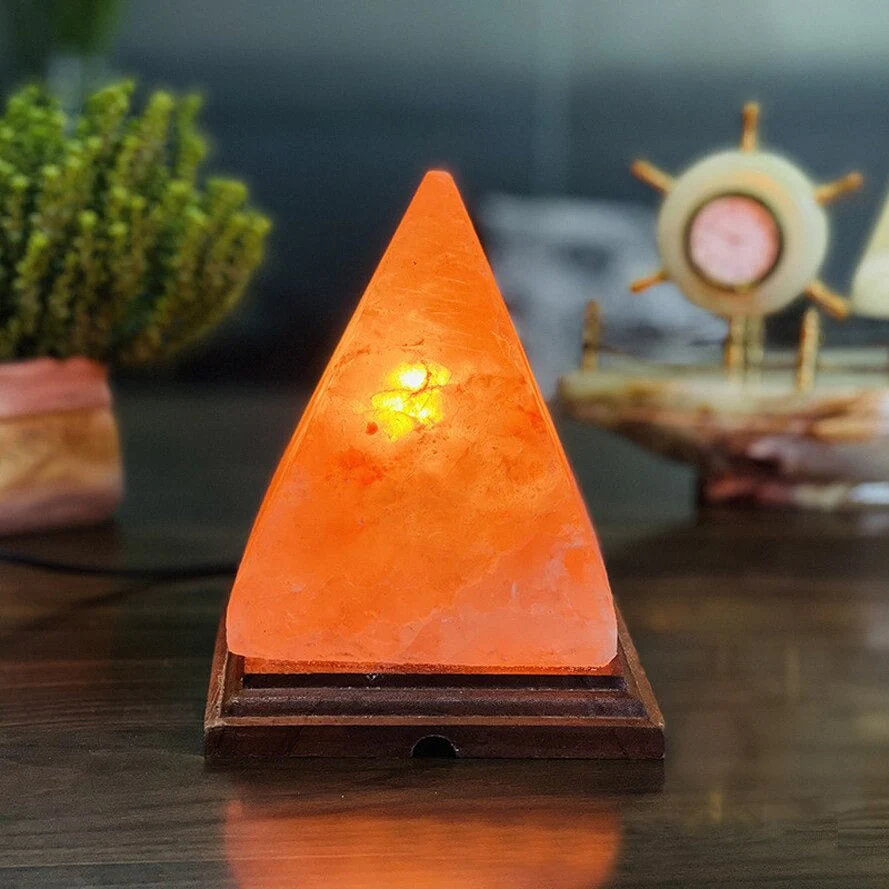 ZenGlow Pyramide Himalaya-Salzlampe – Beruhigendes warmes Umgebungslicht - Image 3