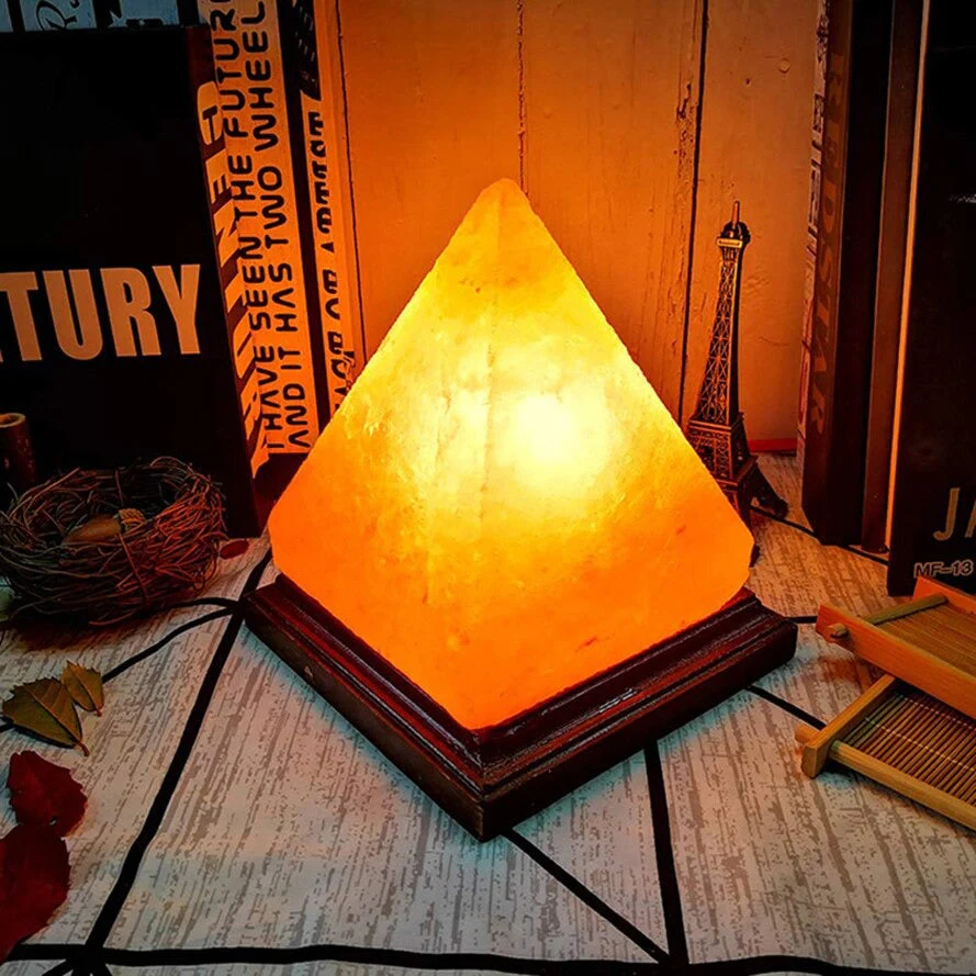 ZenGlow Pyramide Himalaya-Salzlampe – Beruhigendes warmes Umgebungslicht - Image 4