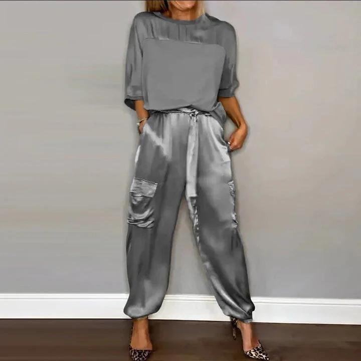 ZITA - SATIN SET UND CARGO-HOSE - Image 4