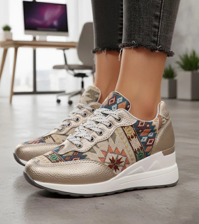 Znaya – Boho Turnschuhe Mit Geometrischem Schnürdesign - Image 4