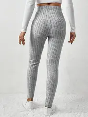 Zoe - French-inspirierte gerippte Damen-Leggings mit verstellbarer Taillenschnürung