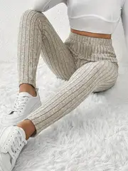 Zoe - French-inspirierte gerippte Damen-Leggings mit verstellbarer Taillenschnürung - Image 2