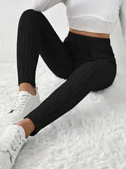 Zoe - French-inspirierte gerippte Damen-Leggings mit verstellbarer Taillenschnürung - Image 4