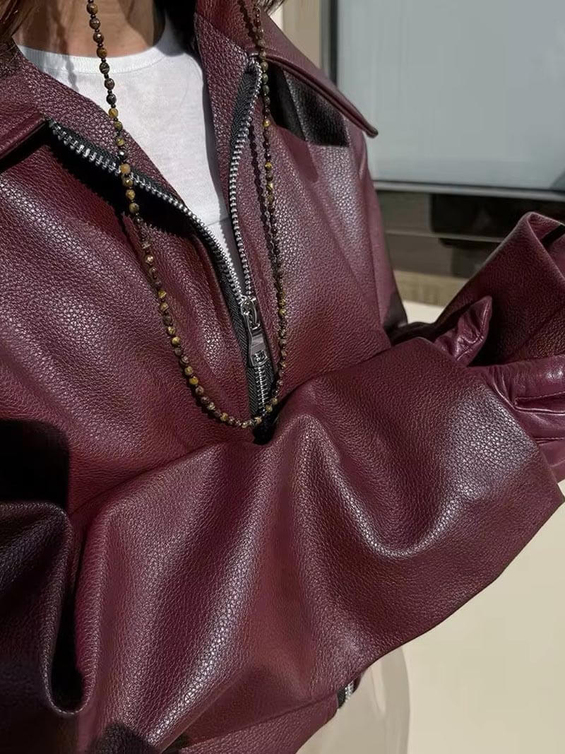 Zorielle | Weinrote Reißverschlussjacke - Image 2