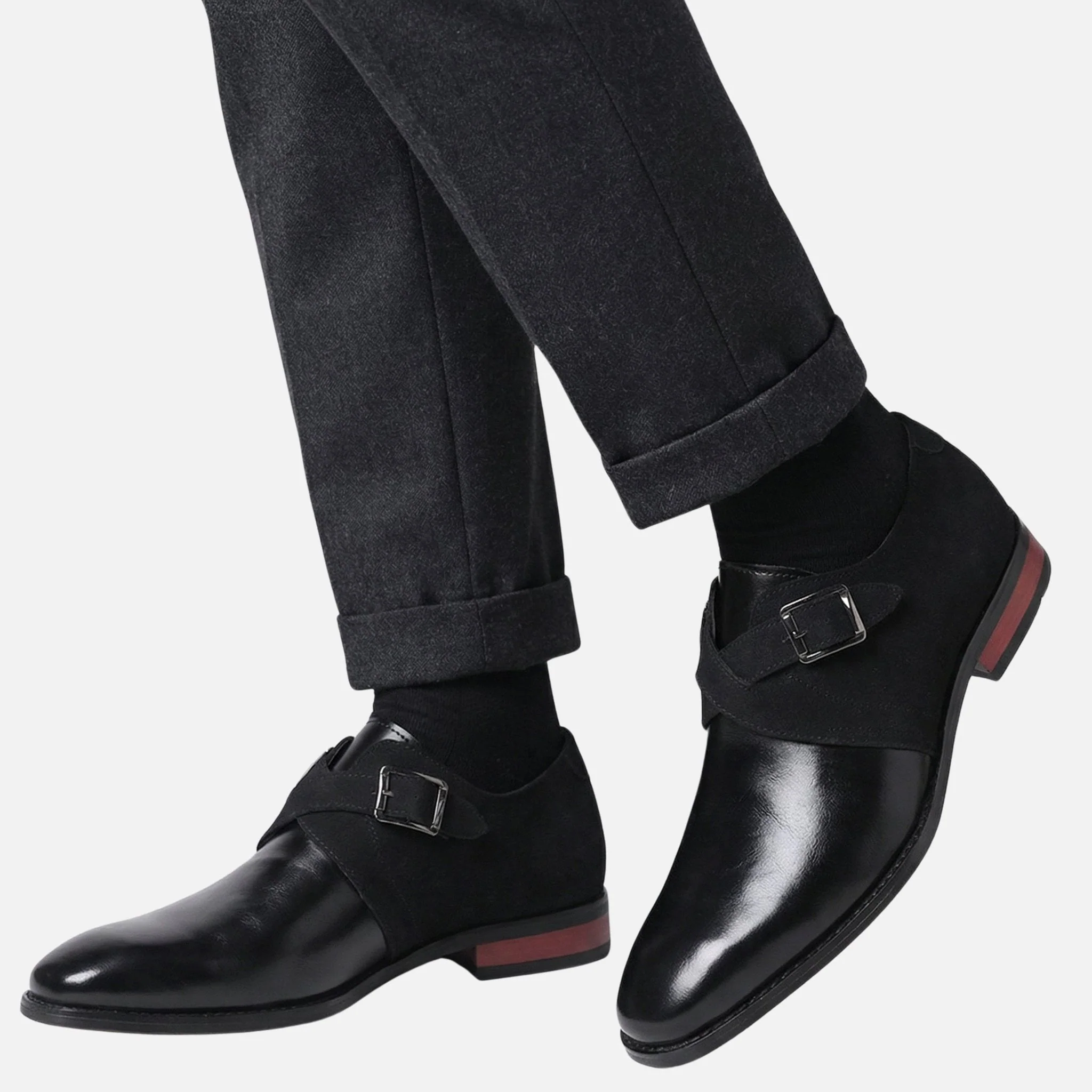 Stefan | Herren Zweifarbige Monkstrap-Schuhe Leder Wildleder – Monkstrap Business - Image 2