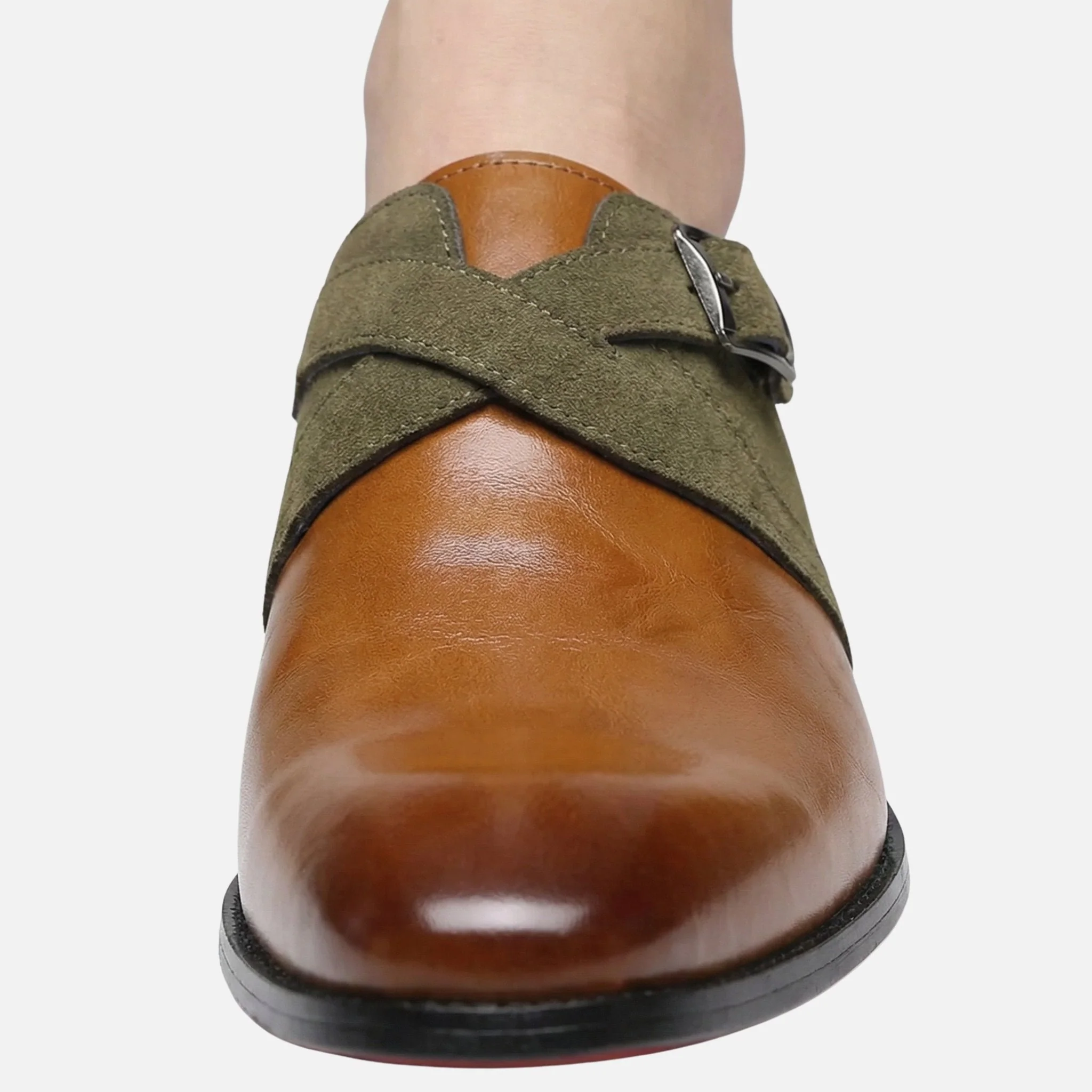 Stefan | Herren Zweifarbige Monkstrap-Schuhe Leder Wildleder – Monkstrap Business - Image 4