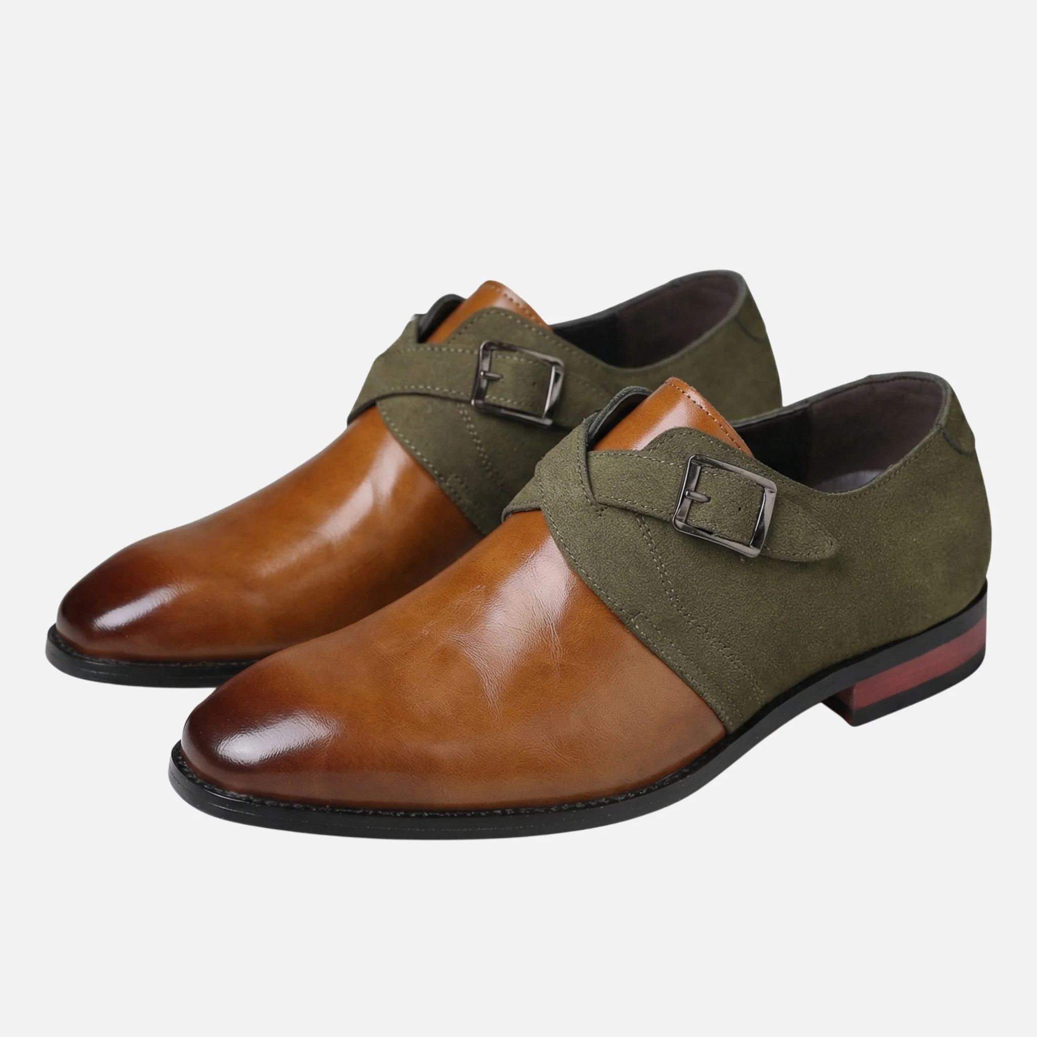 Stefan | Herren Zweifarbige Monkstrap-Schuhe Leder Wildleder – Monkstrap Business - Image 7