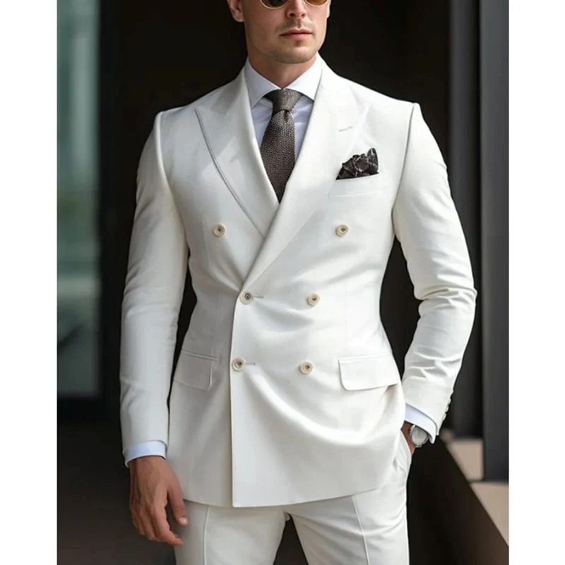 Zweireihiger Herren mit Sechs Knöpfen Hochzeitsgast Anzug | Elegant - Image 7