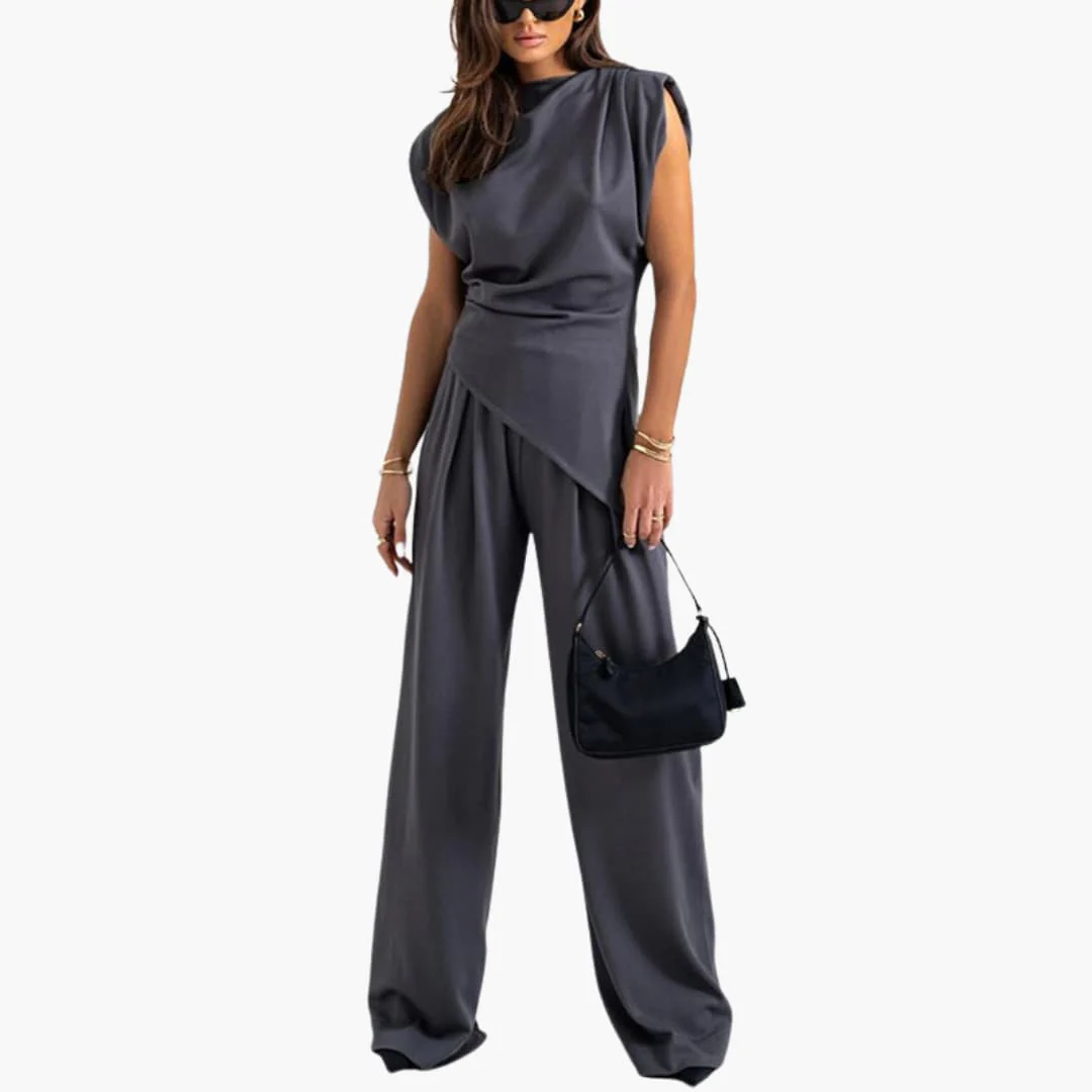 Zweiteiler Damen - Eleganter Hosenanzug mit weitem Bein - Image 2