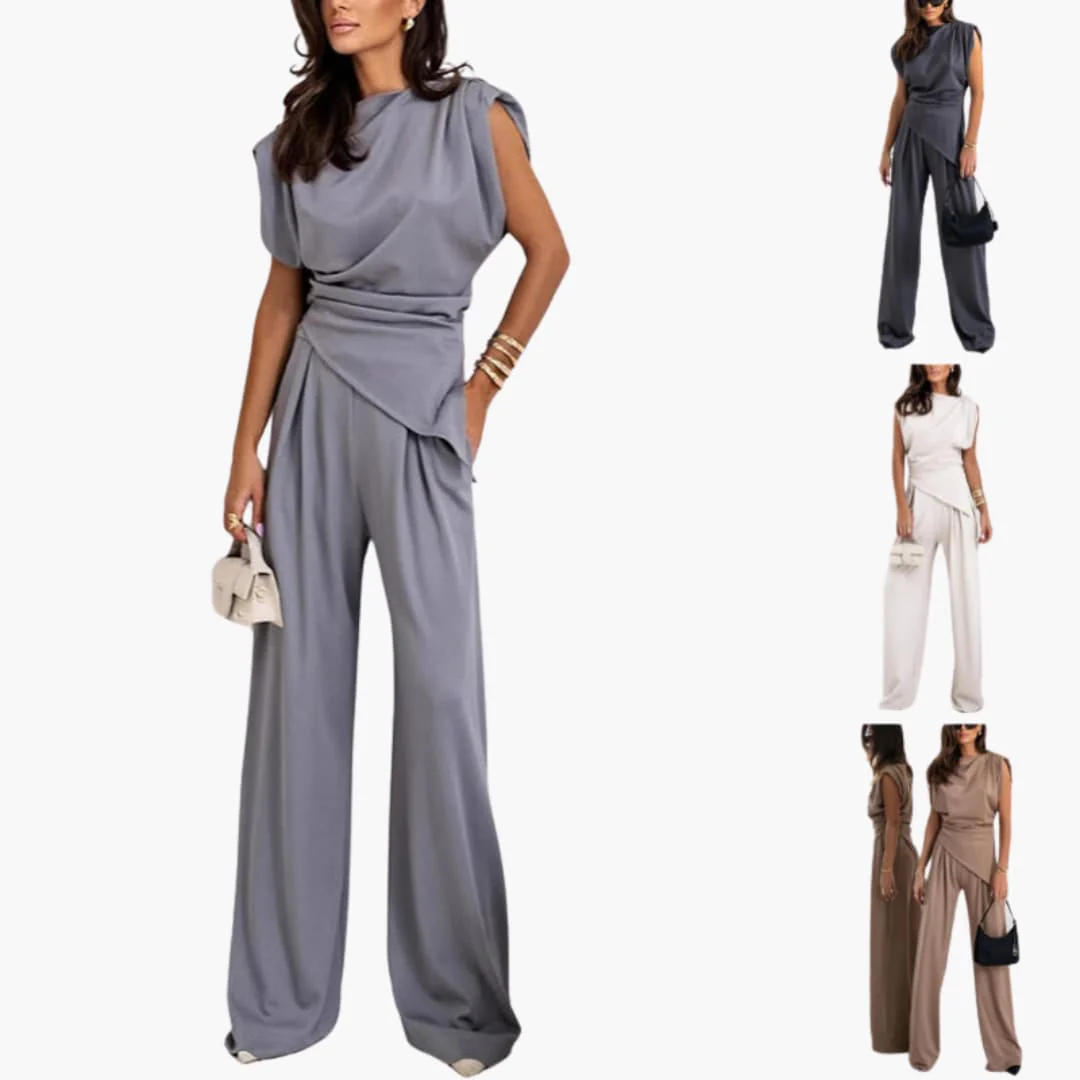 Zweiteiler Damen - Eleganter Hosenanzug mit weitem Bein - Image 8
