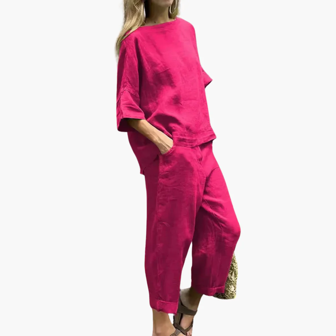 Zweiteiler Set Damen - Crop Top & Cropped Hose für den Sommer - Image 3