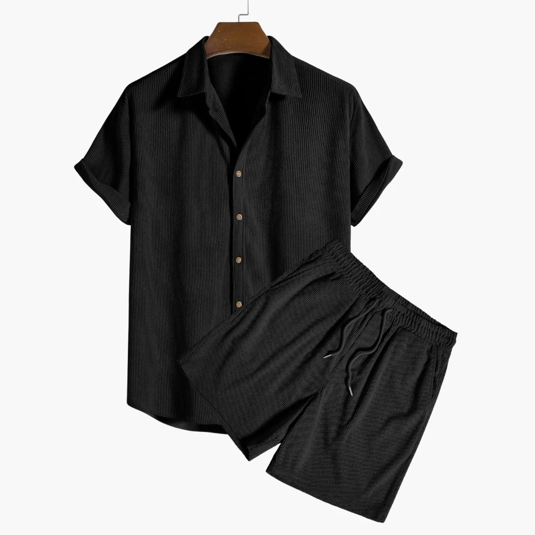 Zweiteiliges Cord-Set mit Kurzarmhemd - Herren Outfit - Image 3