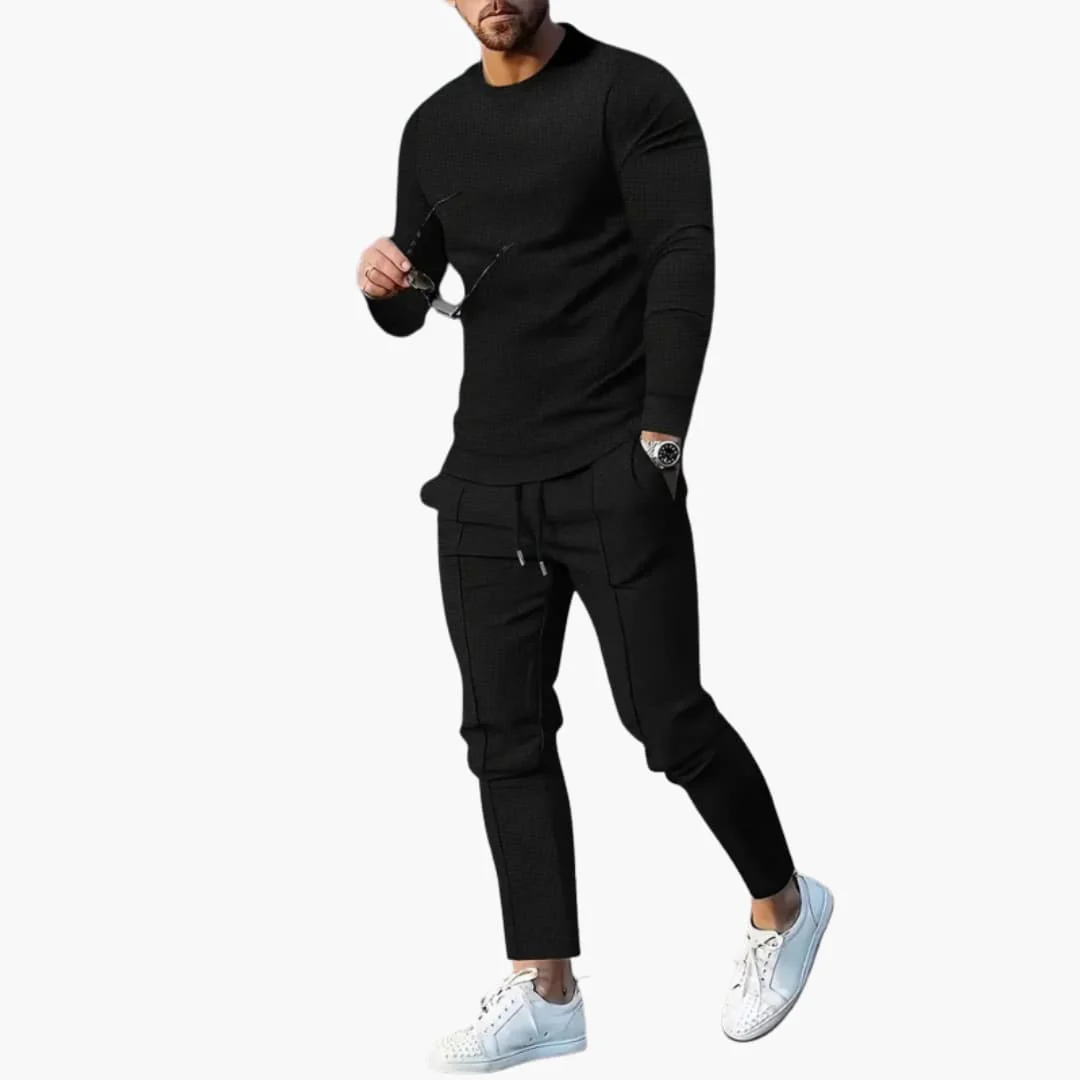Zweiteiliges Herren-Set für Frühling und Herbst mit Langarmshirt - Image 4