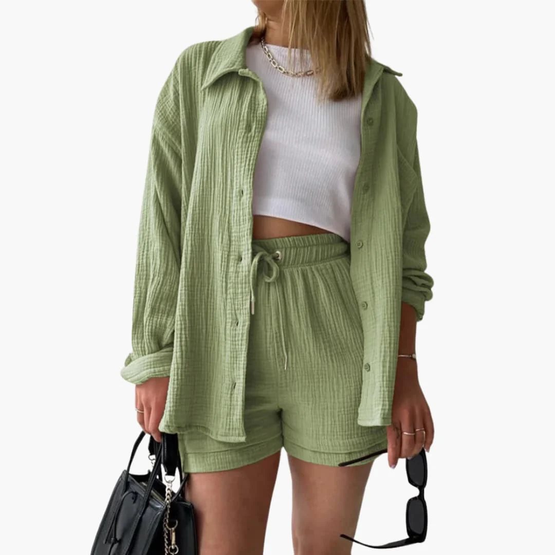 Zweiteiliges Set mit Shorts für Damen - lässiger Sommerlook - Image 12
